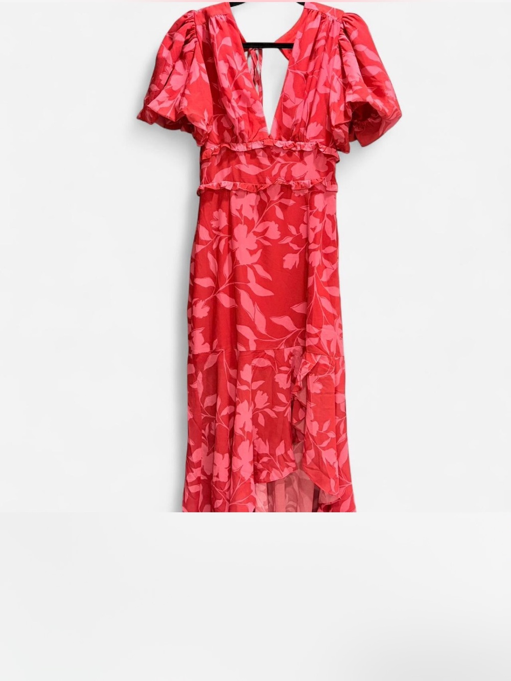 NWT Red Showpo Floral Ruffle Midi Dress - Unbranded